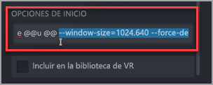 Tamaño ventana Steam Deck en xCloud