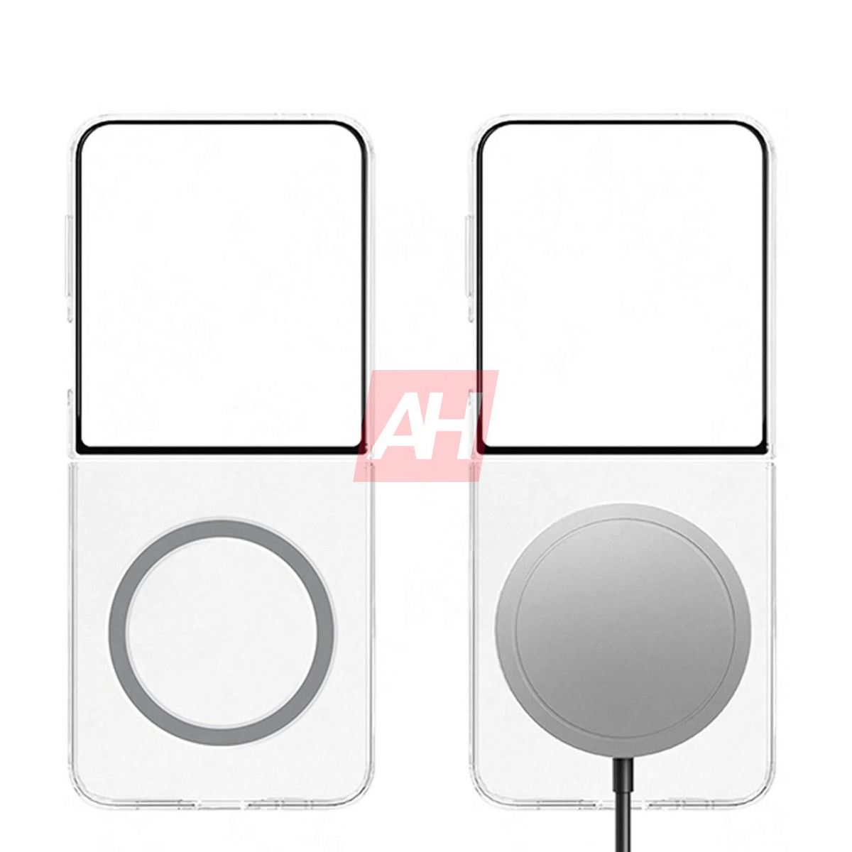 Funda transparente, de silicón con anillo y de cuero sintético para el Samsung Galaxy Z Flip 7