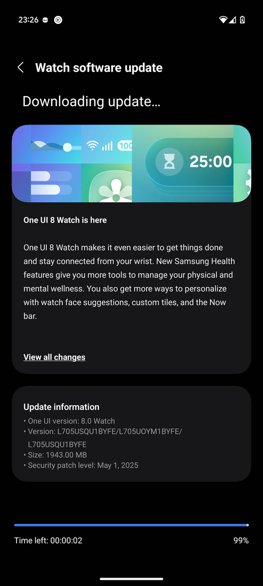 Actualización de One UI 8.0 del Galaxy Watch Ultra