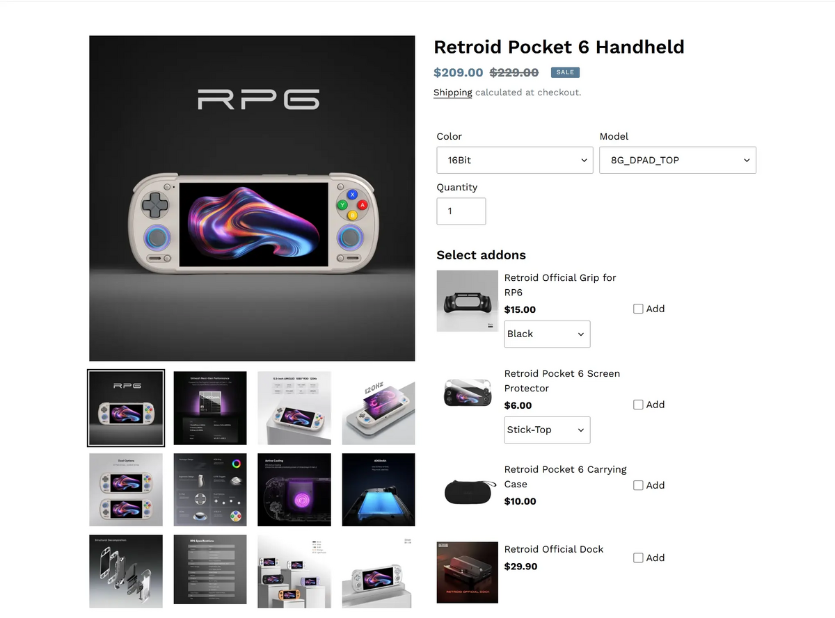 Opciones Retroid pocket 6