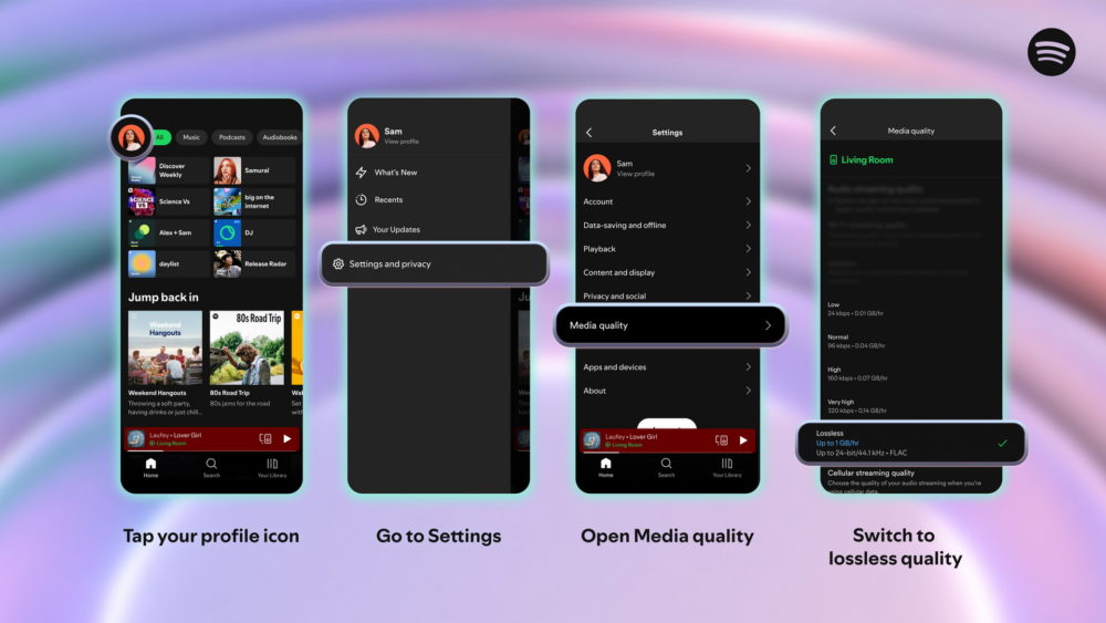 Spotify introduce audio lossless para mejorar la calidad sonora