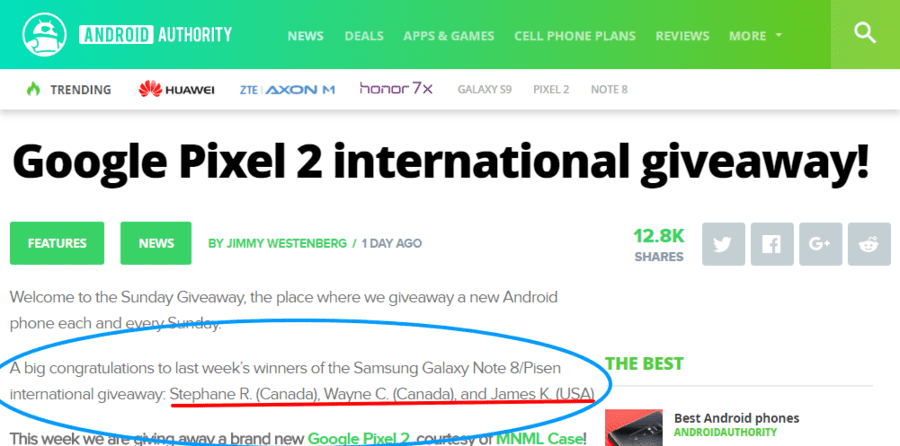 Google Pixel 2 international giveaway    Android Authority.png