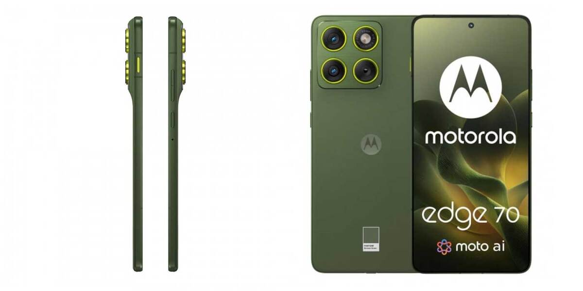 Motorola Edge 70 de perfil y de frente