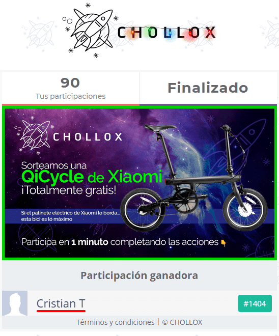 SORTEO DE LA NUEVA BICI ELÉCTRICA Xiaomi QiCYCLE.png