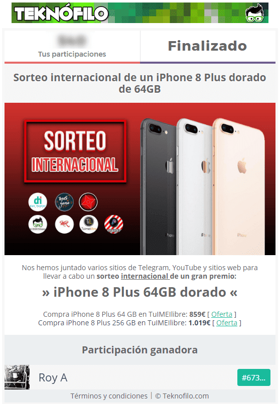 ¡Sorteo de un iPhone 8 Plus dorado .png