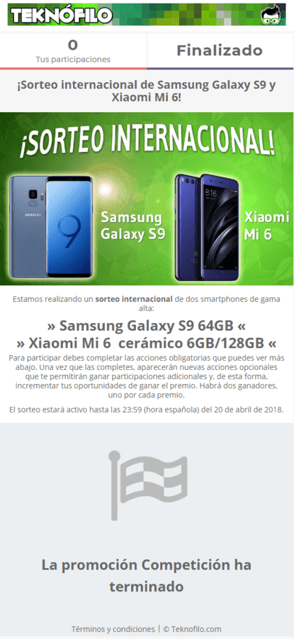 ¡Sorteo internacional de un Samsung Galaxy S9 y Xiaomi Mi 6 .png