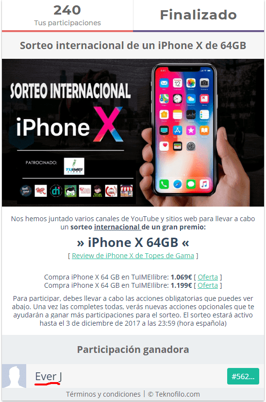 ¡Ya tenemos ganador del sorteo internacional del iPhone X    Teknófilo.png