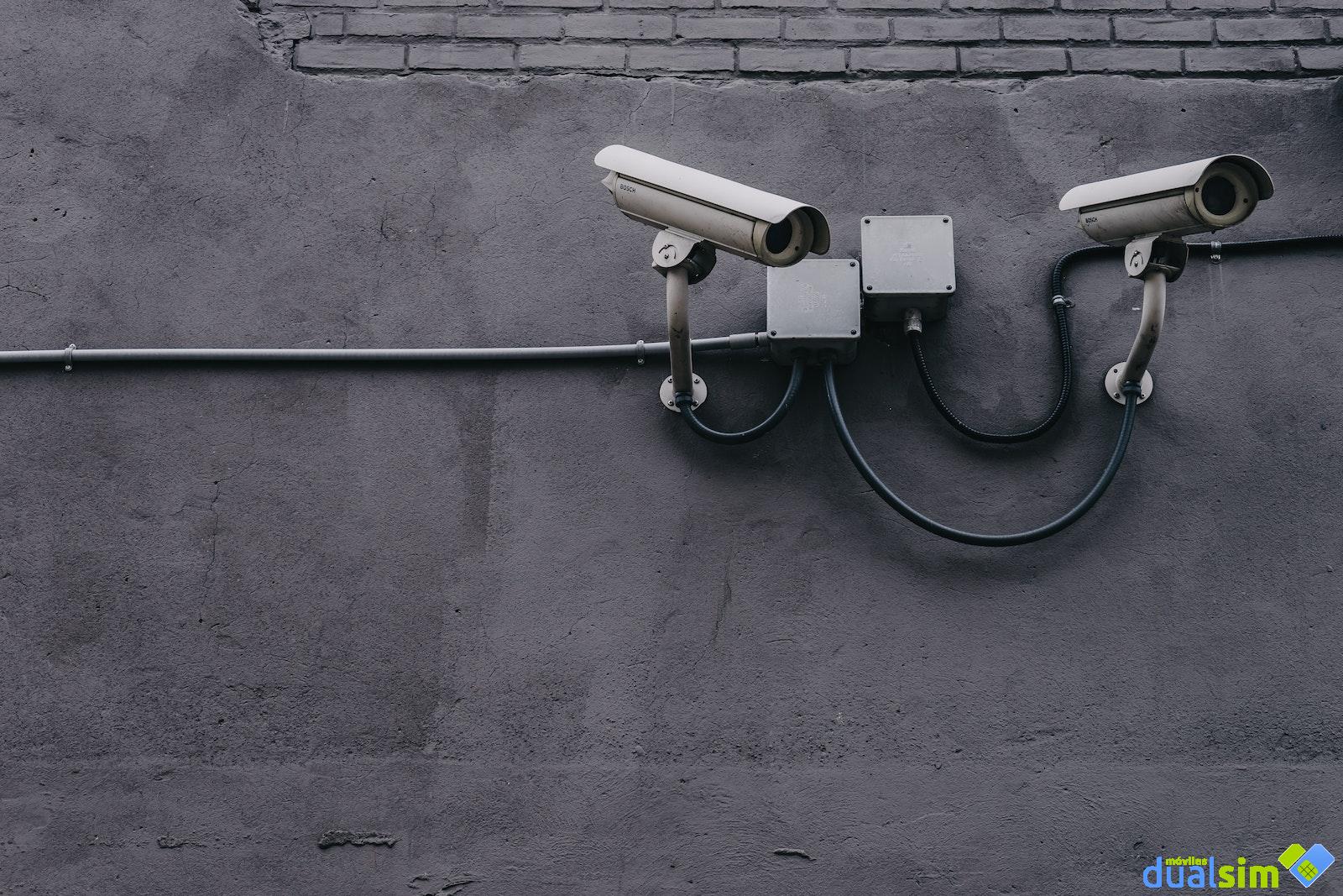 Two Gray Bullet Security Cameras