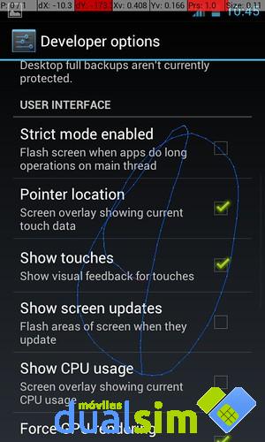 Opciones de desarrollador en Android
