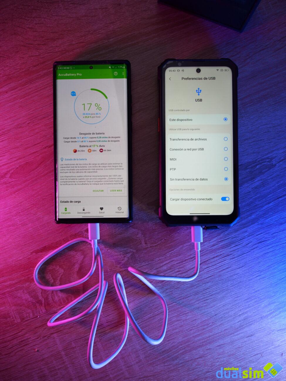 BV8900 cargando otro dispositivo móvil mediante carga inversa
