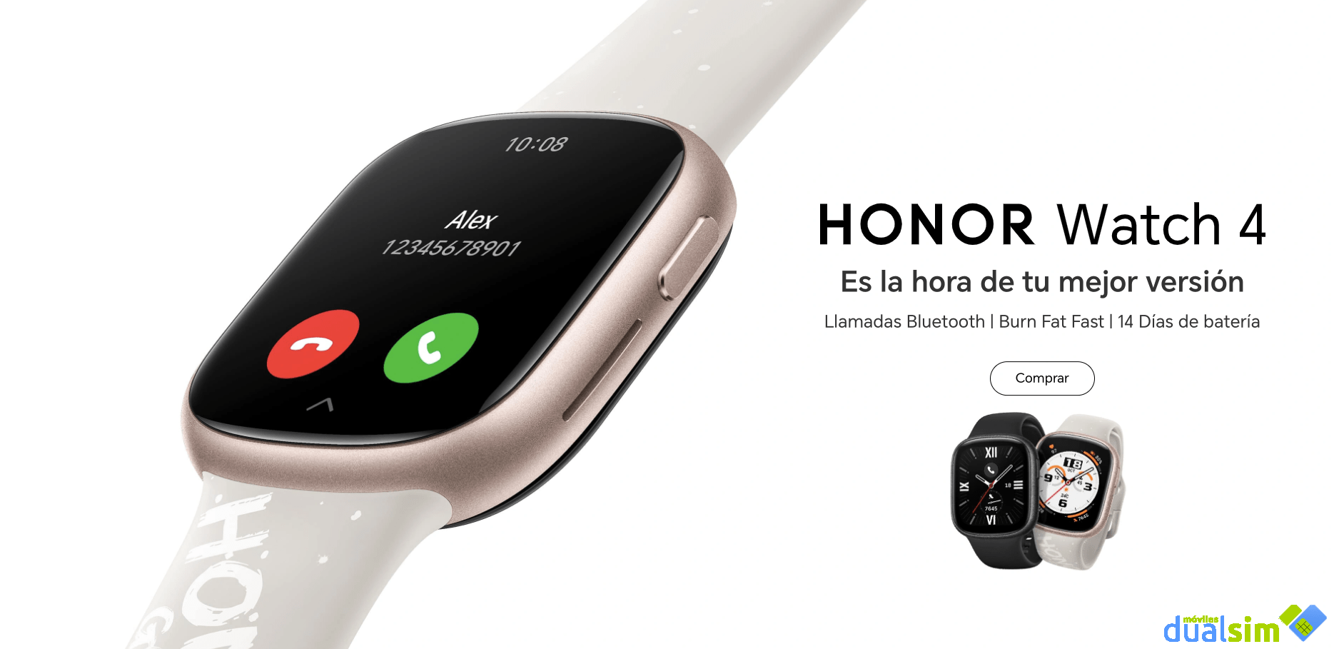 HONOR Watch 4: Pantalla AMOLED de 1.75″, sensores de salud y batería de larga duración, hasta 14 días