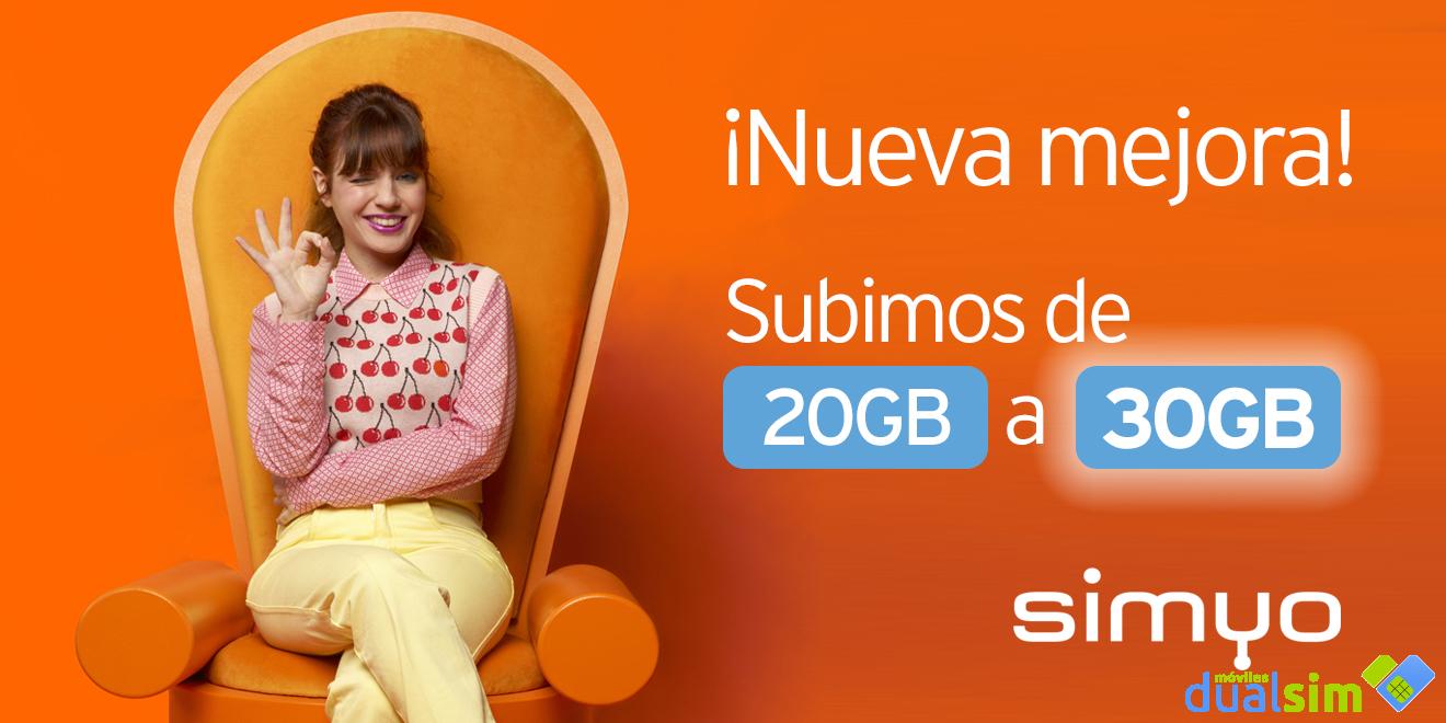 Simyo: aumenta sus datos de 20GB a 30GB