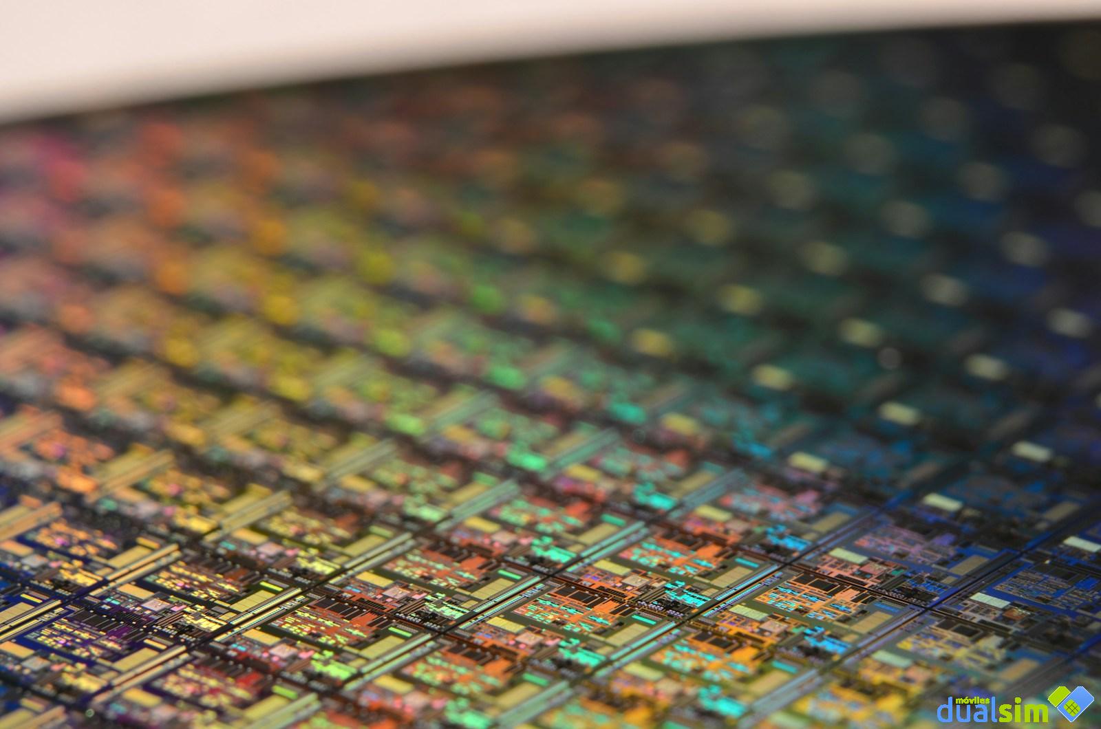 Oblea de silicio convertida en chips