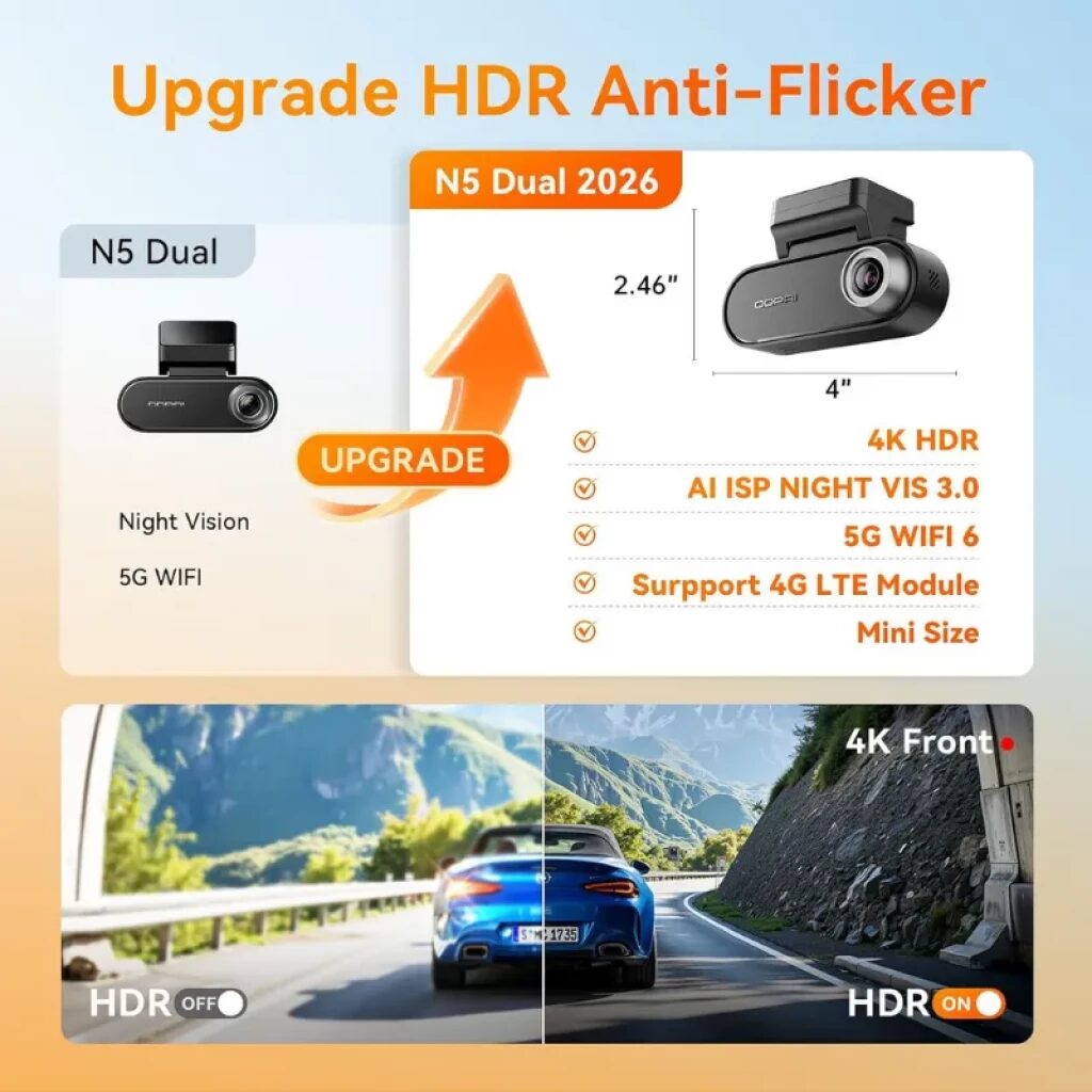 DDPAI N5 Dual 2026 2CH 4K con módulo 4G