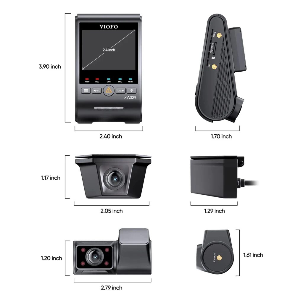 VIOFO A329SW 3CH 4K 30fps Frontal + 2K Trasera + 2K Cabina