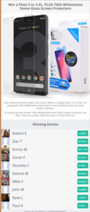 Win a Pixel 3 or 3 XL  PLUS TWO Whitestone Dome Glass Screen Protectors.png